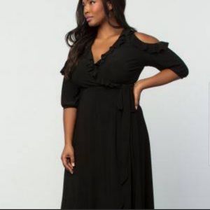 Cold Shoulder Wrap Dress